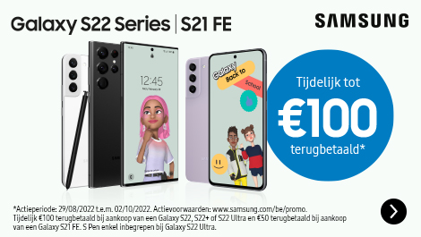 Samsung Galaxy S22 Series tijdelijk tot €100 terugbetaald