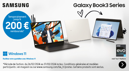 Samsung Galaxy book 3 - jusquà €200 cashback